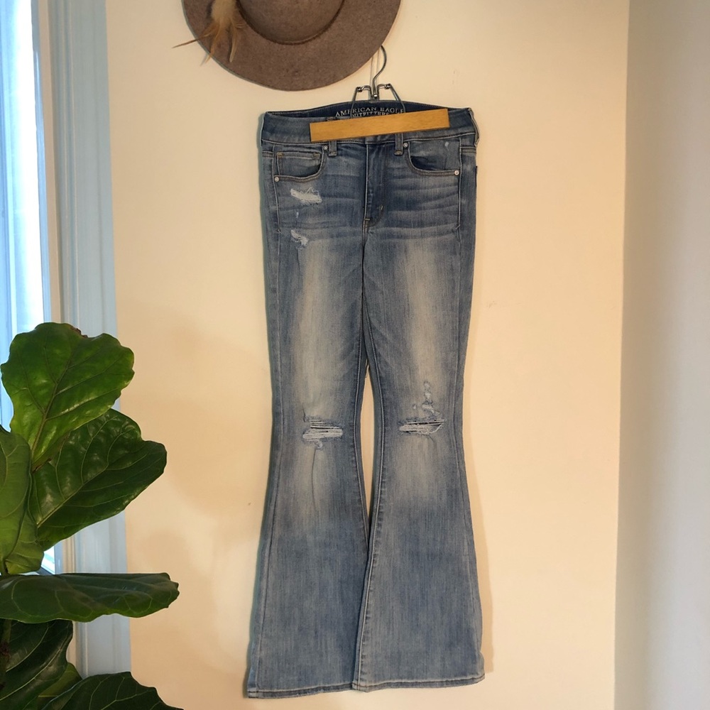 American Eagle high rise boho artist jean
